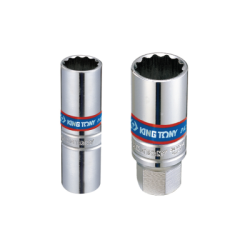 Llave de Vaso para Bujías Bi-Hexagonal con Muelle 3/8' 14 mm KING TONY