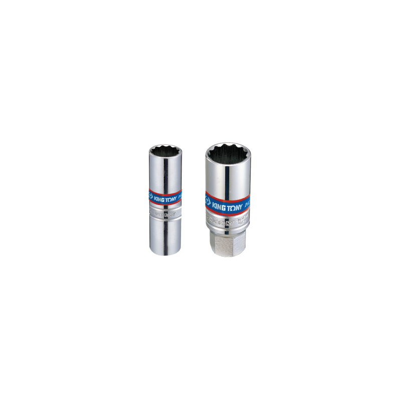 Llave de Vaso para Bujías Bi-Hexagonal con Muelle 3/8' 14 mm KING TONY Llave de Vaso para Bujías Bi-Hexagonal con Muelle 3/8' 14 mm KING TONY