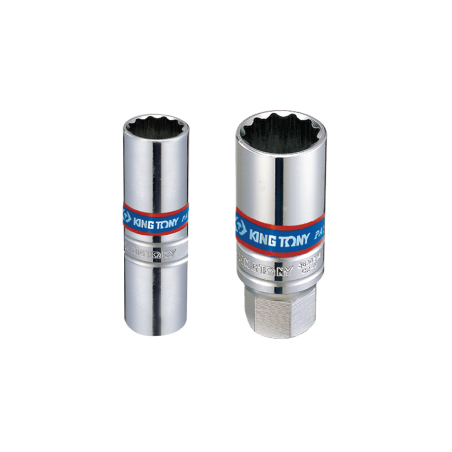 Llave de Vaso para Bujías Bi-Hexagonal con Muelle 3/8' 14 mm KING TONY