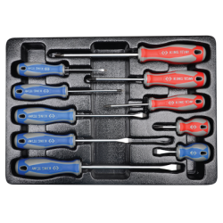 Termoformado de Destornilladores Ranurados y PHILLIPS® 10 Piezas KING TONY