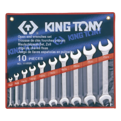 KING TONY 10 (un.) Open End Wrench Set 1110SR