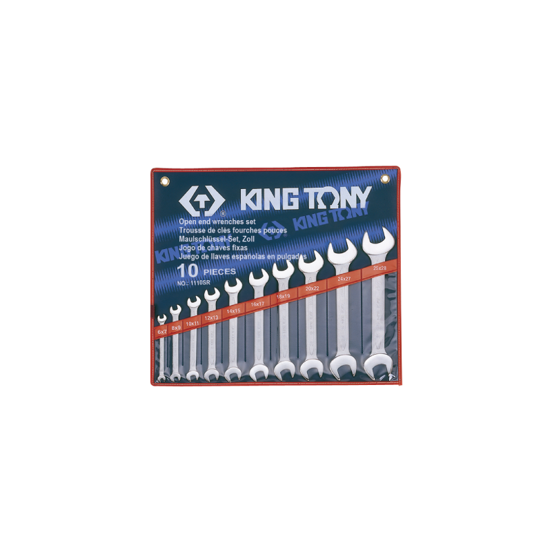 KING TONY 10 (un.) Open End Wrench Set 1110SR