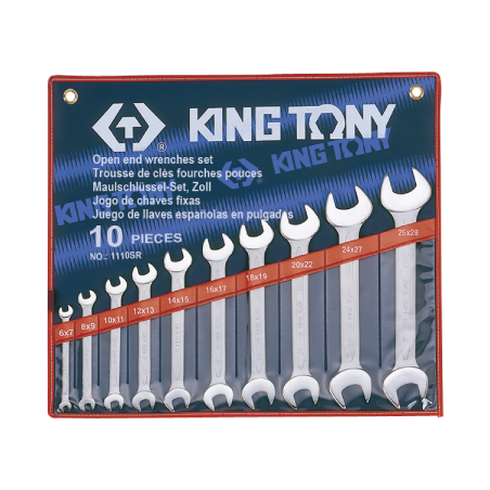 KING TONY 10 (un.) Open End Wrench Set 1110SR