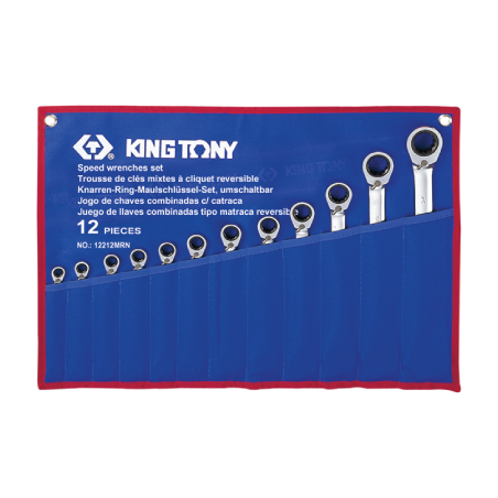 Estuche de Llaves Combinadas con Carraca Métricas 12 (un.) 12212MRN KING TONY