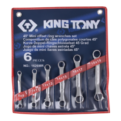 KING TONY 6 (un.) 45° Offset Ring Wrench Set 1626MR