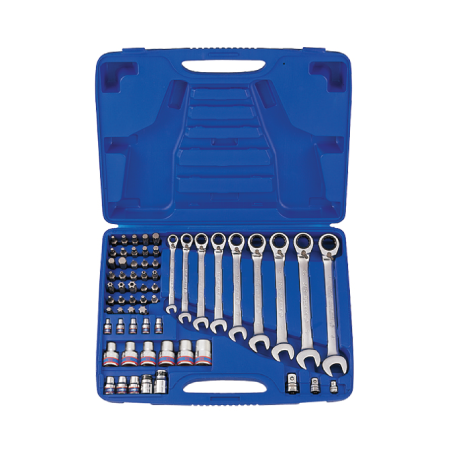 KING TONY Speed Wrench Set with TORX® Socket Set and Adapters 62 (un.) 91262MR