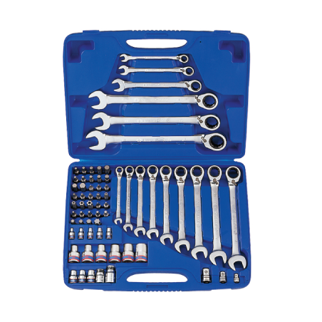 KING TONY Speed Wrench Set with TORX® Socket Set and Adapters 68 (un.) 91268MR