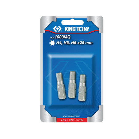 KING TONY 3 (un.) 1/4'' Hex Bit Set