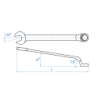 CHAVE MISTA ANGULAR 32MM