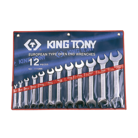 KING TONY 12 (un.) Open End Wrench Set 1112MR