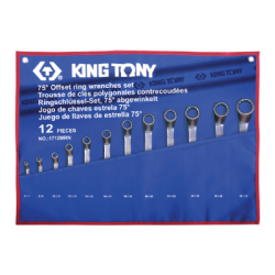 KING TONY 12 (un.) 75° Offset Ring Wrench Set 1712MRN