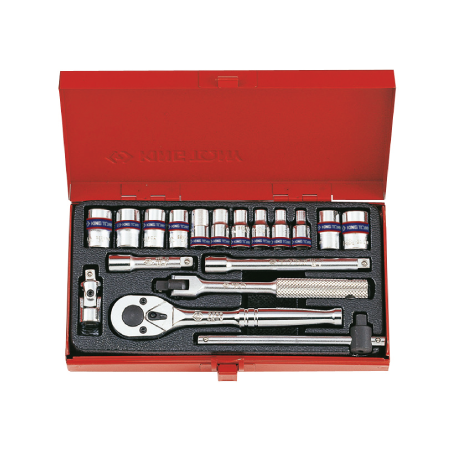 KING TONY 1/4' Socket Set Metric Size 18 (un.) 2019MR
