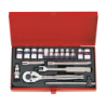 KING TONY 1/4' Socket Set Metric Size 18 (un.) 2019MR