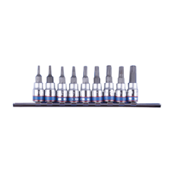 KING TONY 1/4' Internal TORX® Socket Set on Rail - 9 (un.)