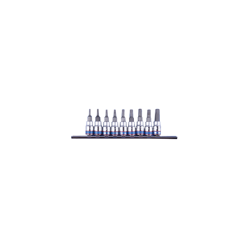 KING TONY 1/4' Internal TORX® Socket Set on Rail - 9 (un.) KING TONY 1/4' Internal TORX® Socket Set on Rail - 9 (un.)