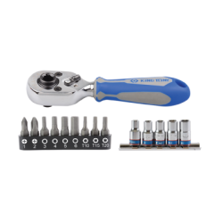 KING TONY 15 Pieces 1/4' Socket Set and Accessories
