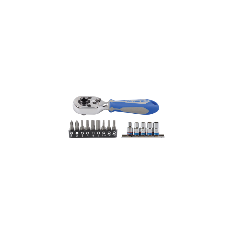 KING TONY 15 Pieces 1/4' Socket Set and Accessories KING TONY 15 Pieces 1/4' Socket Set and Accessories