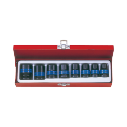 KING TONY 1/2” DR. Thin Wall Impact Metric Socket Set Internal Hexagon 8 Pieces