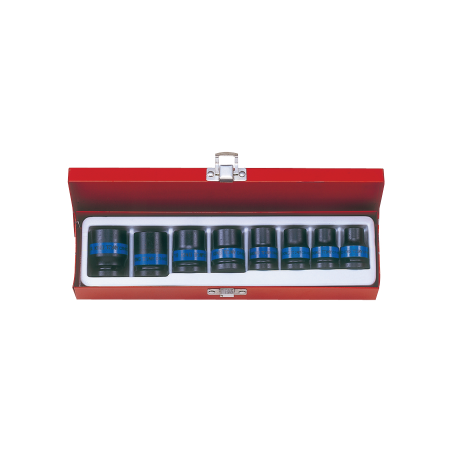 KING TONY 1/2” DR. Thin Wall Impact Metric Socket Set Internal Hexagon 8 Pieces
