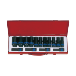 KING TONY 1/2” Impact Socket Set Internal Hexagon Metric Size 15 (un.) 4415MP