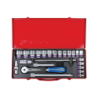 KING TONY 1/2' Socket Set Metric Size with Accessories - Internal Hexagon - Ratchet 32 24 Pieces