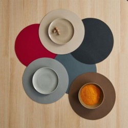 Placemat Round - Leder