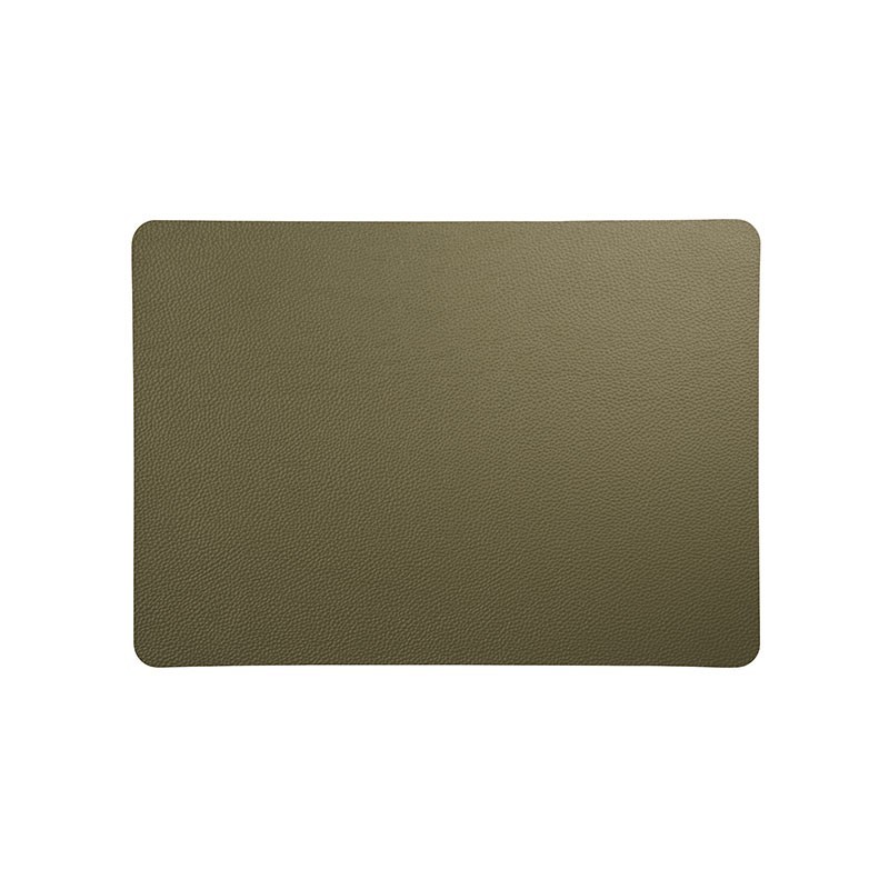 Individual de Mesa - Leder Verde Azeitona